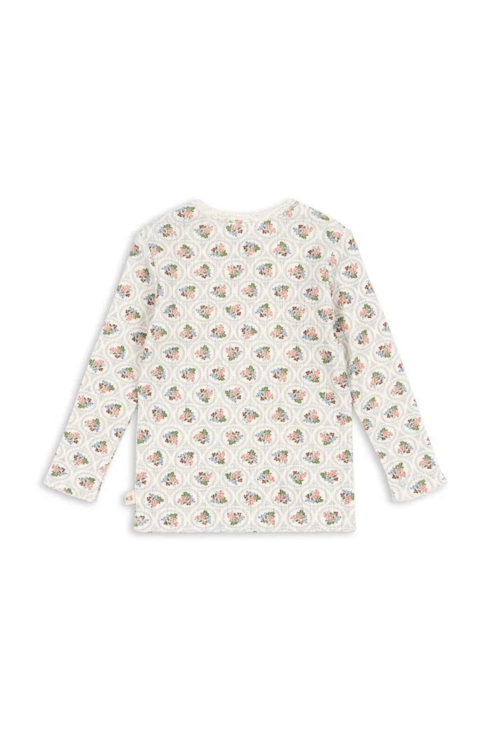 Dievča Bavlnené tričko s dlhým rukávom Konges Sløjd MINNIE BLOUSE GOTS KS104372.PreSpring béžová