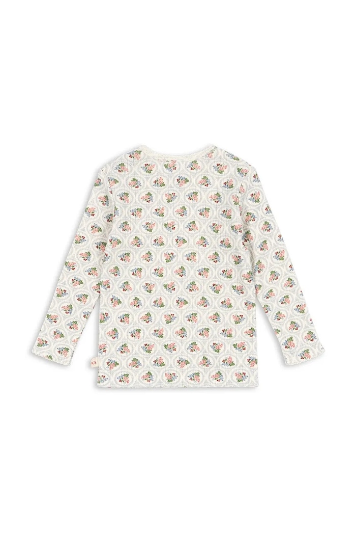 Dievča Bavlnené tričko s dlhým rukávom Konges Sløjd MINNIE BLOUSE GOTS KS104372.PreSpring béžová