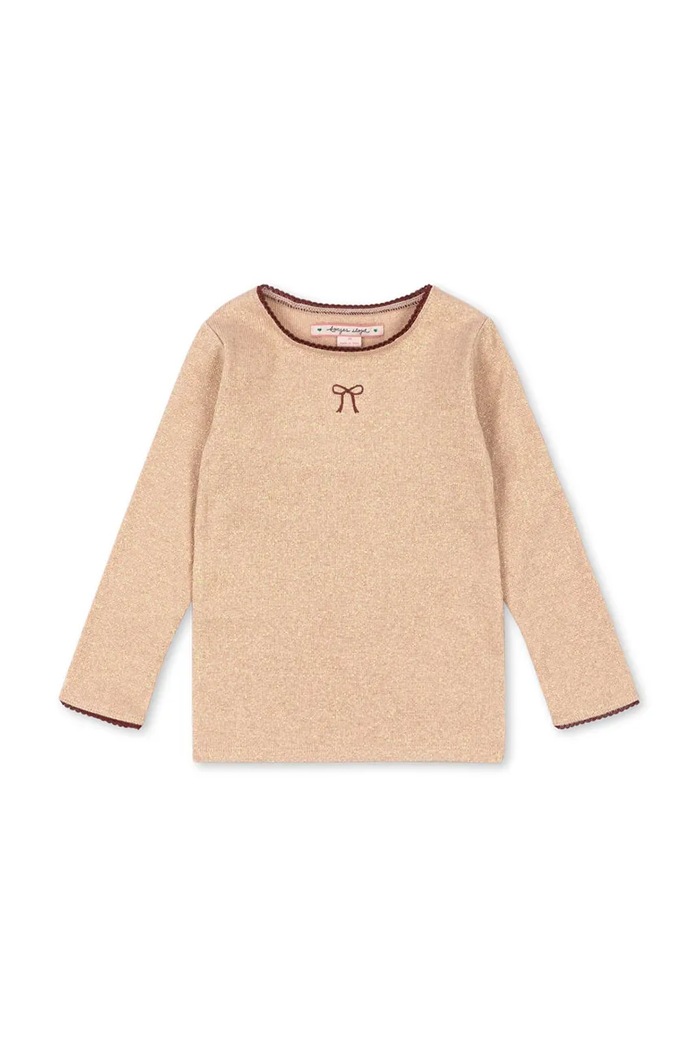 Detské tričko s dlhým rukávom Konges Sløjd ROLI BLOUSE nášivka béžová KS104414.PreSpring