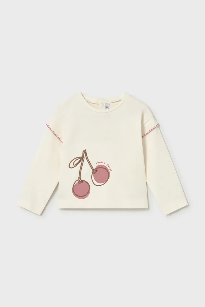 Mayoral longsleeve copii print alb 1088.4G.Baby.PPY2