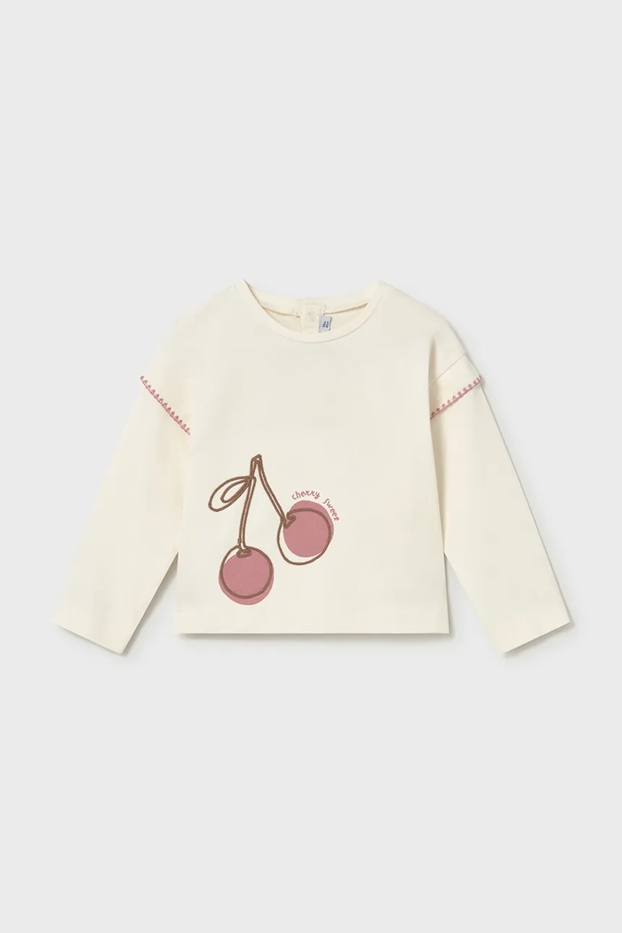 Mayoral longsleeve copii print alb 1088.4G.Baby.PPY2