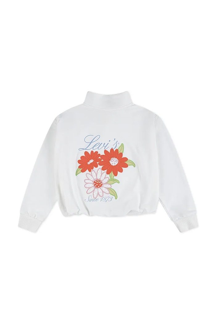 Levi's longsleeve pentru copii BUBBLE HEM LS KNIT TOP 3EP549 alb SS26
