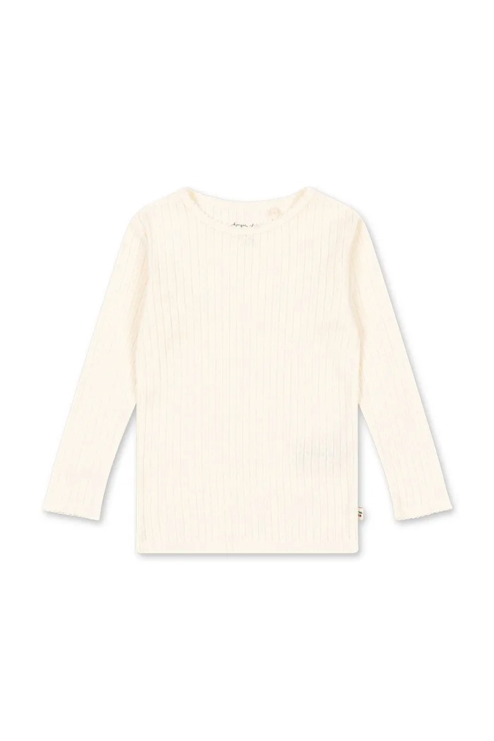 Dětské bavlněné tričko s dlouhým rukávem Konges Sløjd MINNIE BLOUSE GOTS kulatý bílá KS105001.PPY2