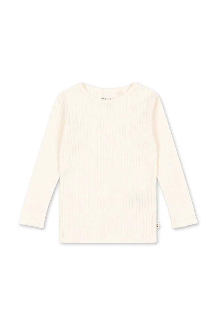 Dětské bavlněné tričko s dlouhým rukávem Konges Sløjd MINNIE BLOUSE GOTS kulatý bílá KS105001.PPY2