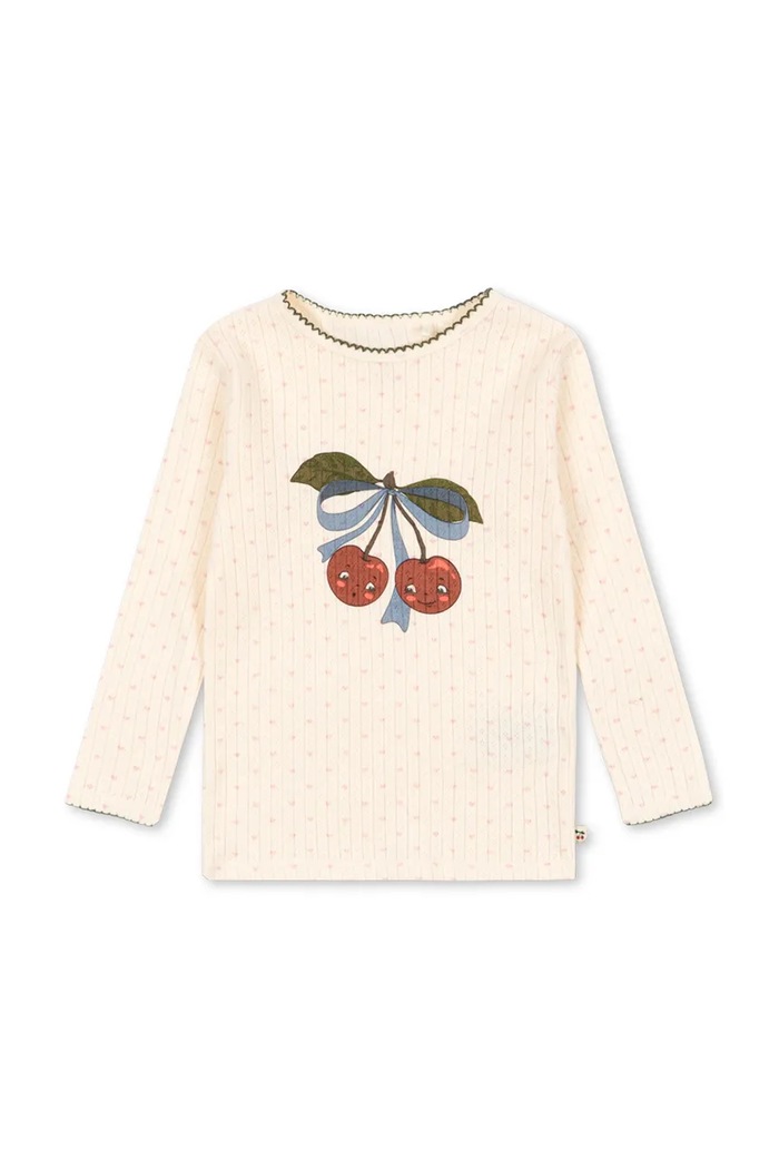 Konges Sløjd longsleeve bawełniany dziecięcy MINNIE BLOUSE GOTS bawełna beżowy KS105001.PPY2