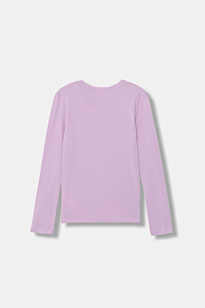 United Colors of Benetton tricou cu mânecă lungă pentru copii, din bumbac 3I9WC10S7.G.Stagionale violet SS26