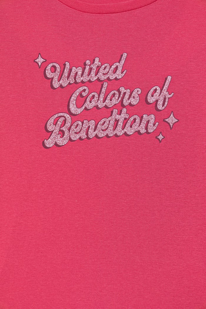 Fete United Colors of Benetton longsleeve pentru copii, din bumbac 3I9WC10S7.G.Stagionale roz