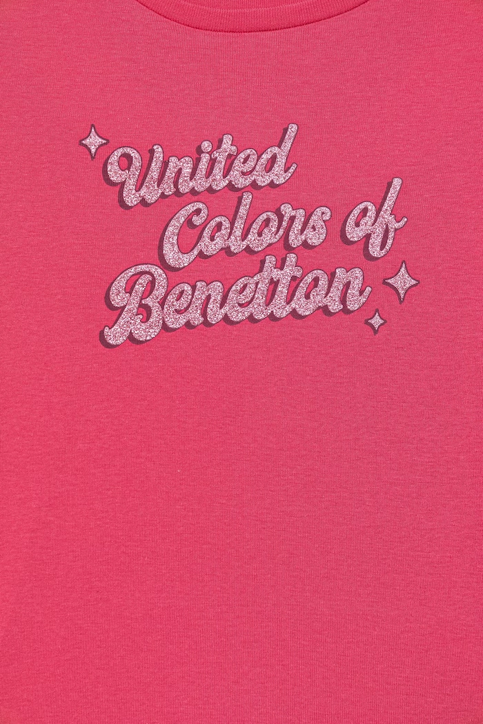 Fete United Colors of Benetton longsleeve pentru copii, din bumbac 3I9WC10S7.G.Stagionale roz