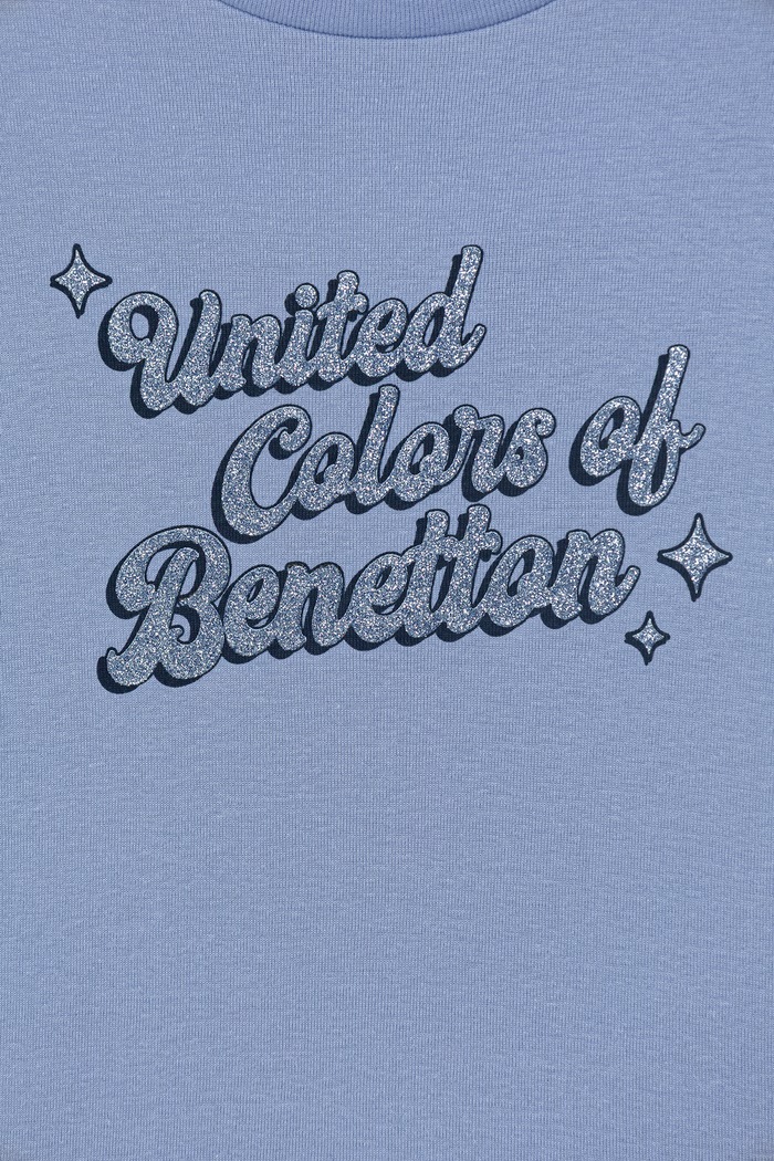 Dziewczynka United Colors of Benetton longsleeve dziecięcy bawełniany 3I9WC10S7.G.Stagionale niebieski
