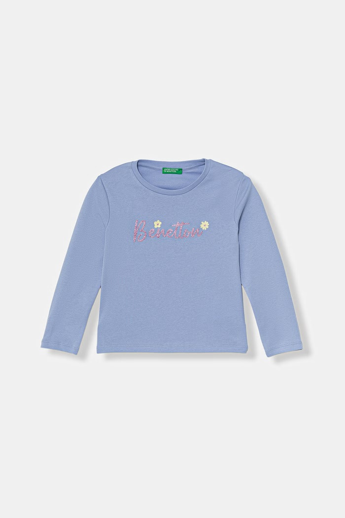 United Colors of Benetton tričko s dlhým rukávom detské bavlnené modrá 3I9WG10LT.P.Stagionale