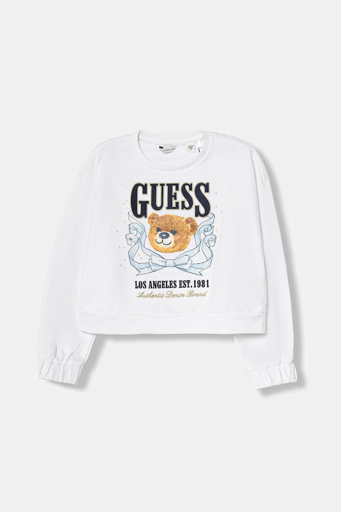 Detská bavlnená mikina Guess bavlna biela J6GQ00.KA6R4.PPY2.M