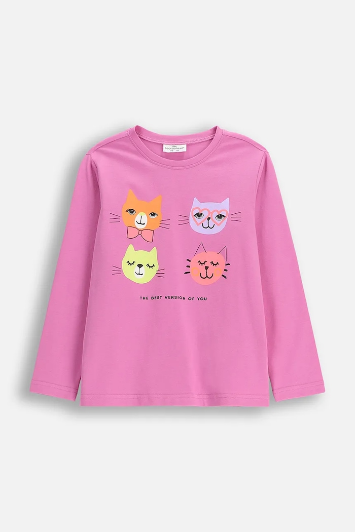 Coccodrillo longsleeve dziecięcy z elastanem różowy WC6143102VGA