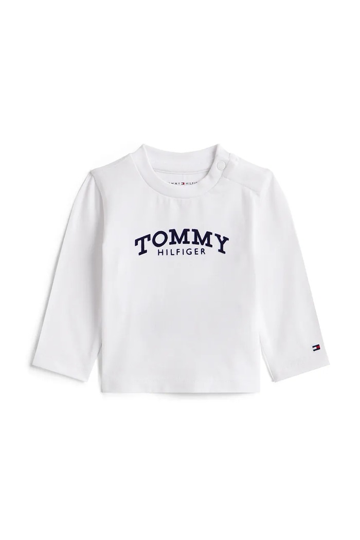 Tommy Hilfiger longsleeve bebelusi imprimeu alb KN0KN02147.PPY2