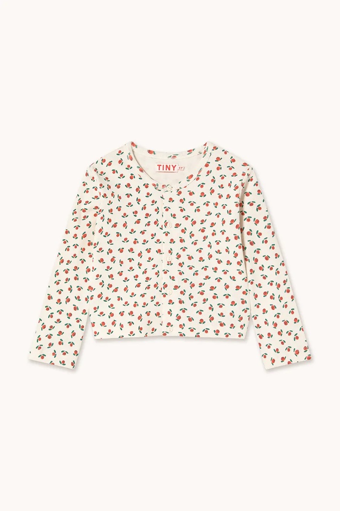 Dětské tričko s dlouhým rukávem Tinycottons TINY ROSES RIB KIDS JACKET SS26.098 bílá SS26