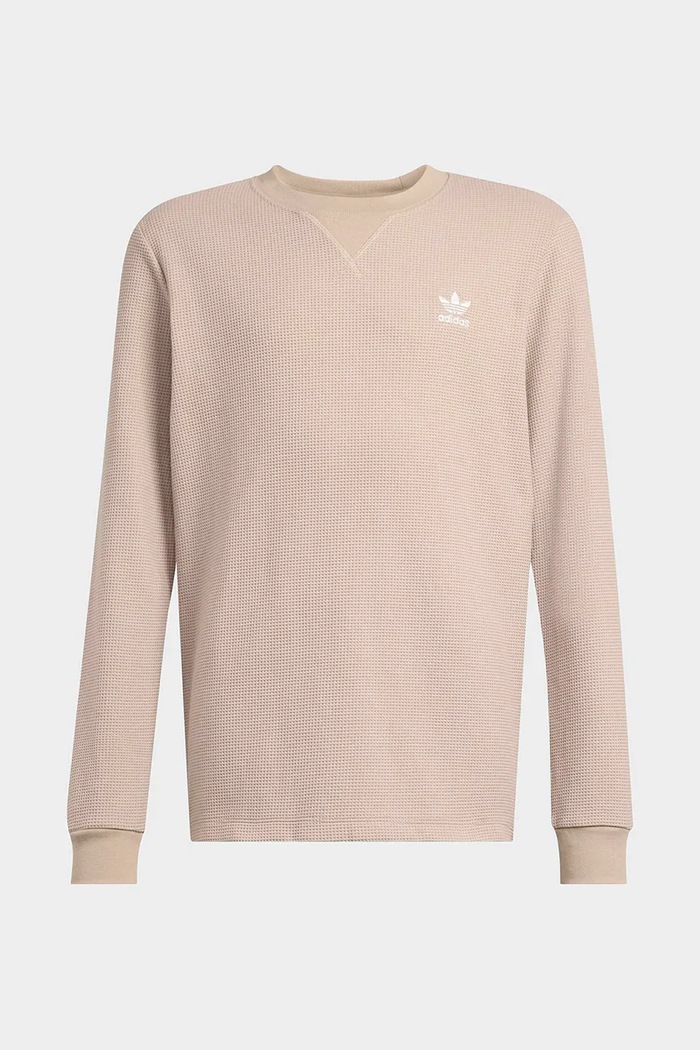 Detské tričko s dlhým rukávom adidas Originals KD5532 béžová SS26