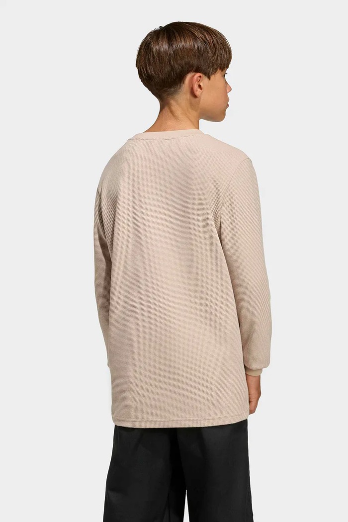 Chlapec Detské tričko s dlhým rukávom adidas Originals KD5532 béžová