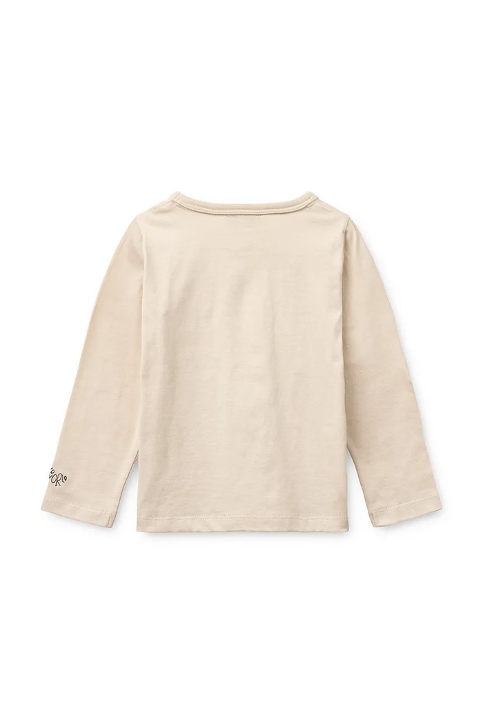 Liewood longsleeve bawełniany dziecięcy Apia Placement Longsleeve T-shirt LW20675.PPY2 beżowy SS26