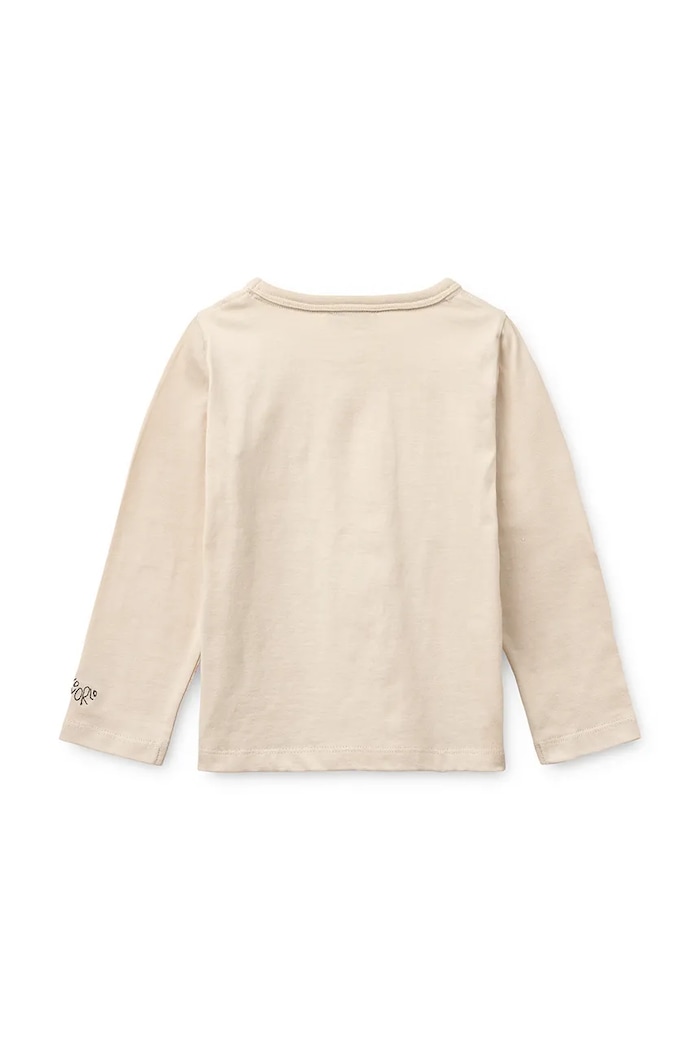 Liewood longsleeve bawełniany dziecięcy Apia Placement Longsleeve T-shirt LW20675.PPY2 beżowy SS26