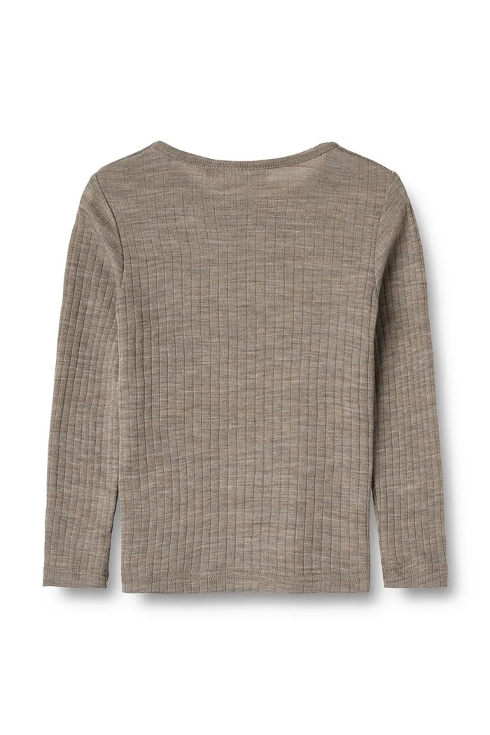 Wheat dětské tričko s dlouhým rukávem s přídavkem merino vlny 2157k.781 béžová SS26
