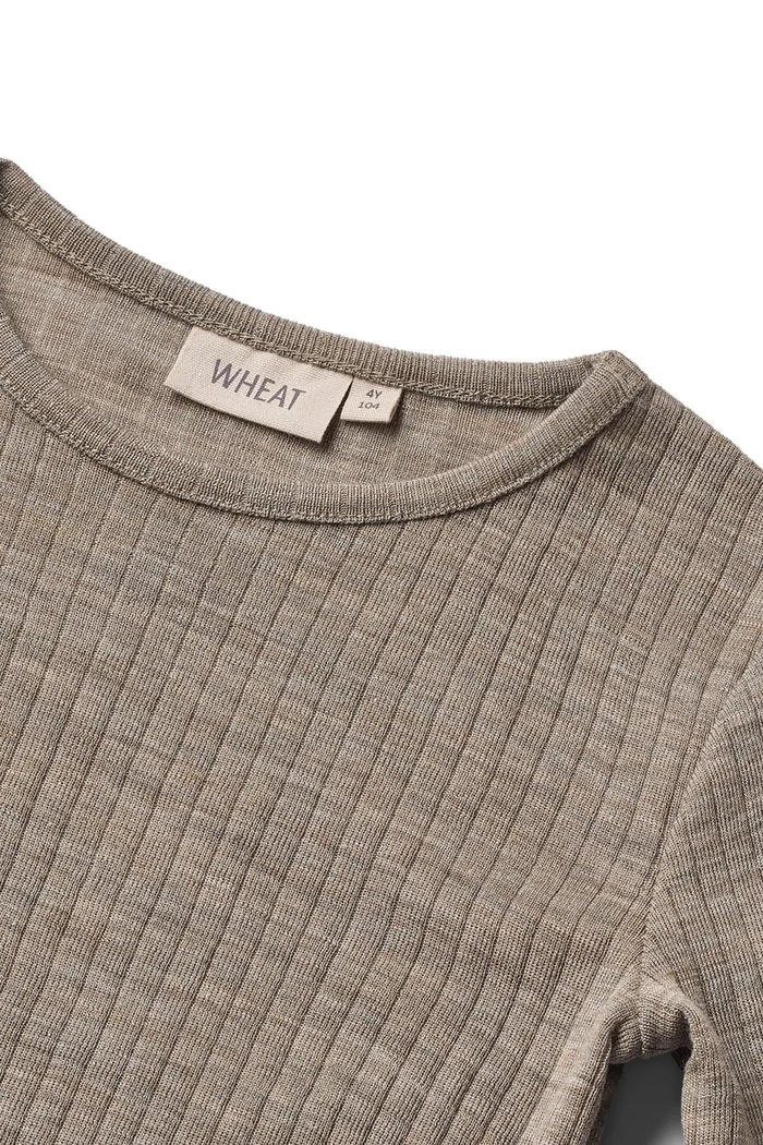 CHLAPEC Wheat dětské tričko s dlouhým rukávem s přídavkem merino vlny 2157k.781 béžová