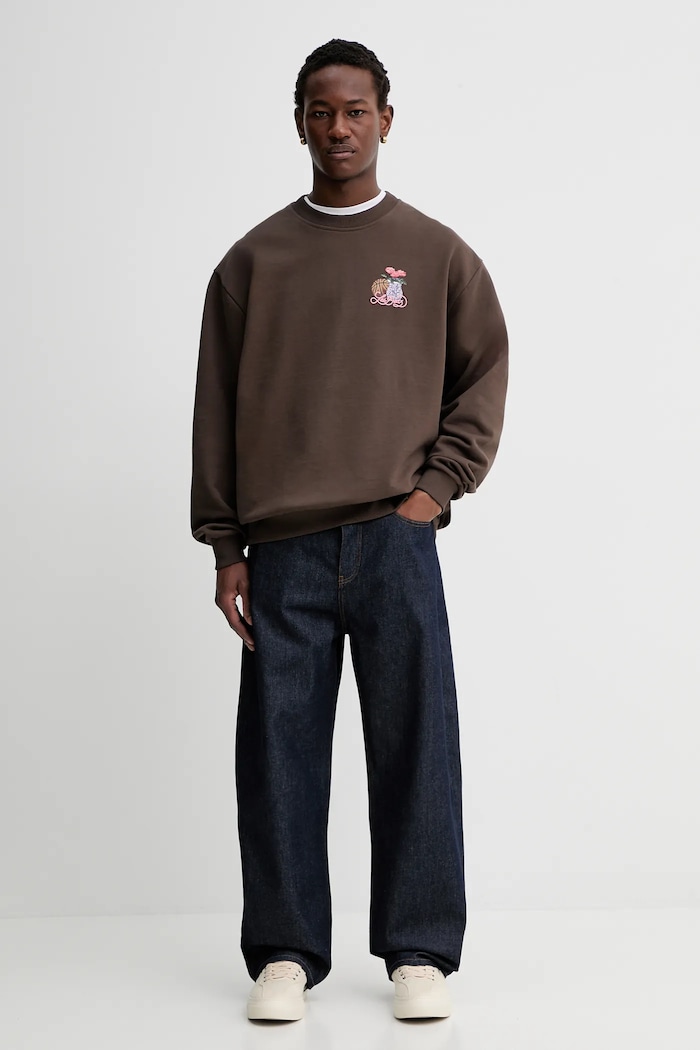 Les Deux hanorac de bumbac Cole 1001107 maro SS26