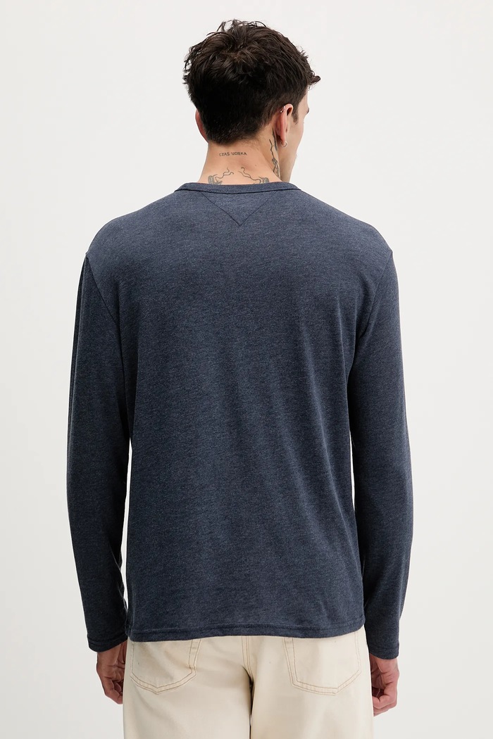 Oblečenie Tommy Jeans tričko s dlhým rukávom pánske DM0DM22668 tmavomodrá