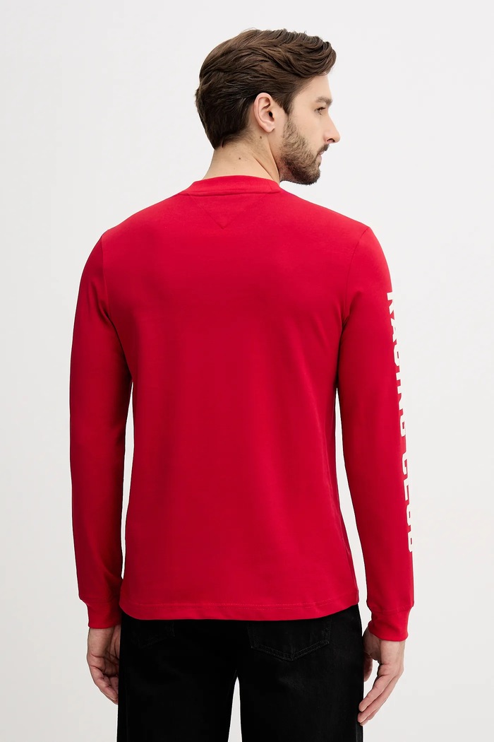Îmbrăcăminte Tommy Hilfiger longsleeve din bumbac MW0MW41467 rosu