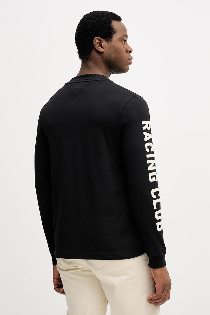 Îmbrăcăminte Tommy Hilfiger longsleeve din bumbac MW0MW41467 negru