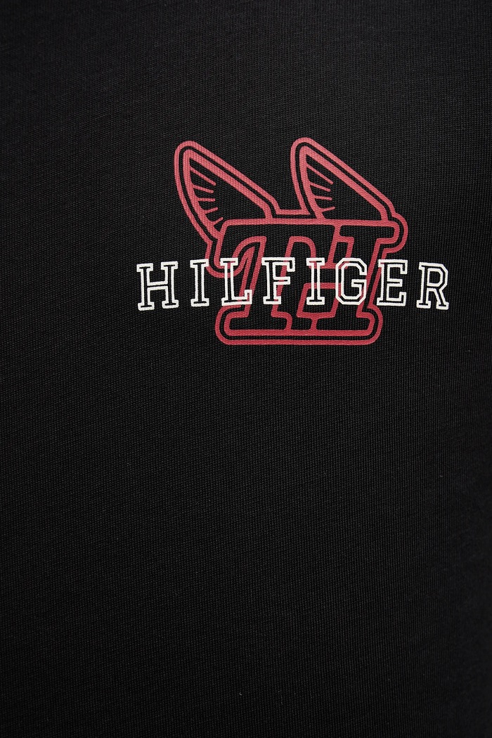 Tommy Hilfiger longsleeve din bumbac MW0MW41467 negru