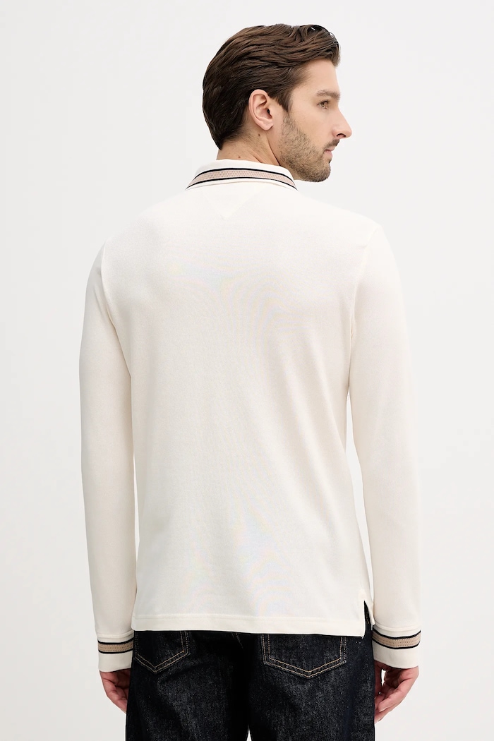 Odzież Tommy Hilfiger longsleeve bawełniany MW0MW41623 beżowy