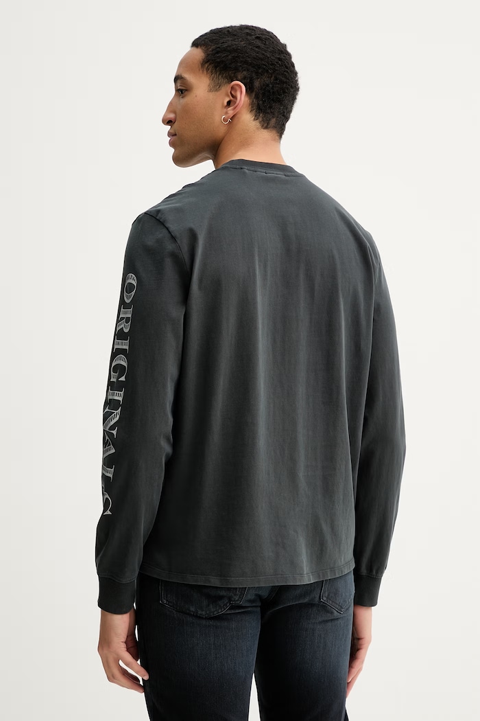Oblečení Bavlněné tričko s dlouhým rukávem Guess Originals M6RI58.K8FQ4 černá