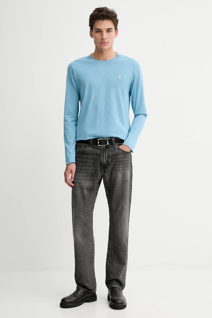 Marc O'Polo longsleeve din bumbac 5000010722 albastru SS26