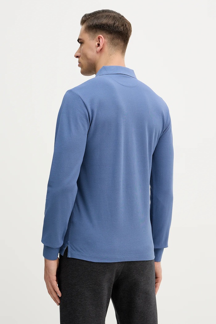 Одежда Хлопковый лонгслив Hackett London HM5500022 голубой