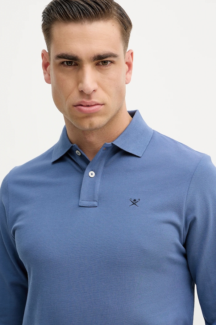 Хлопковый лонгслив Hackett London голубой HM5500022