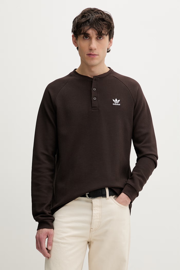 adidas Originals Tričko s dlhým rukávom pánske hnedá KE1133
