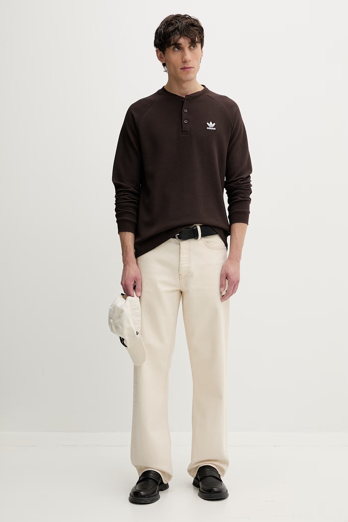 adidas Originals Tričko s dlhým rukávom pánske KE1133 hnedá SS26
