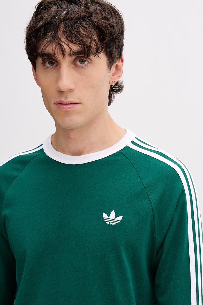 adidas Originals pánske bavlnené tričko s dlhým rukávom zelená KE3543