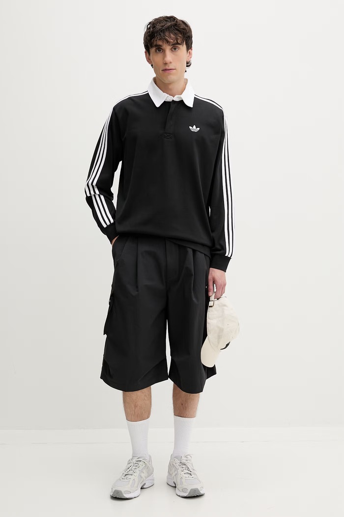 adidas Originals tričko s dlhým rukávom pánske bavlnené KE3576 čierna SS26