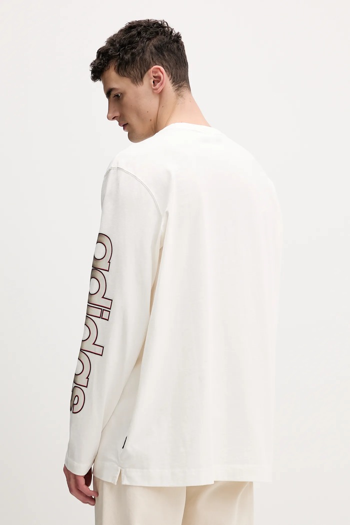 Îmbrăcăminte adidas Originals longsleeve bărbătesc din bumbac KS6859 bej
