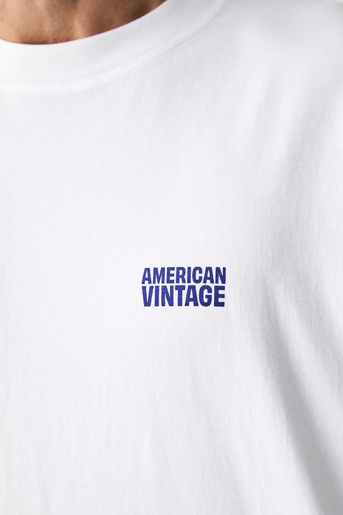 American Vintage longsleeve męski bawełniany MGIX02B biały