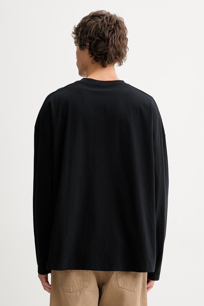 Îmbrăcăminte American Vintage longsleeve din bumbac MGIX02B negru