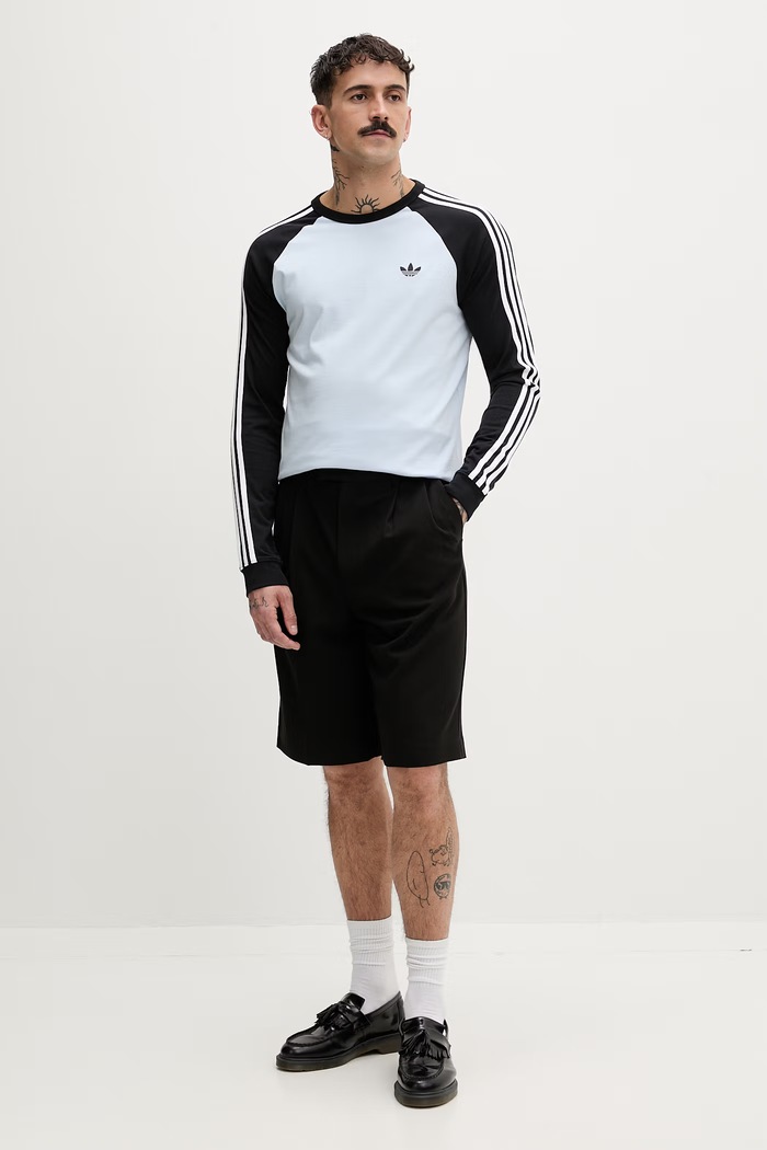 adidas Originals tričko s dlhým rukávom pánske bavlnené KE2424 modrá SS26