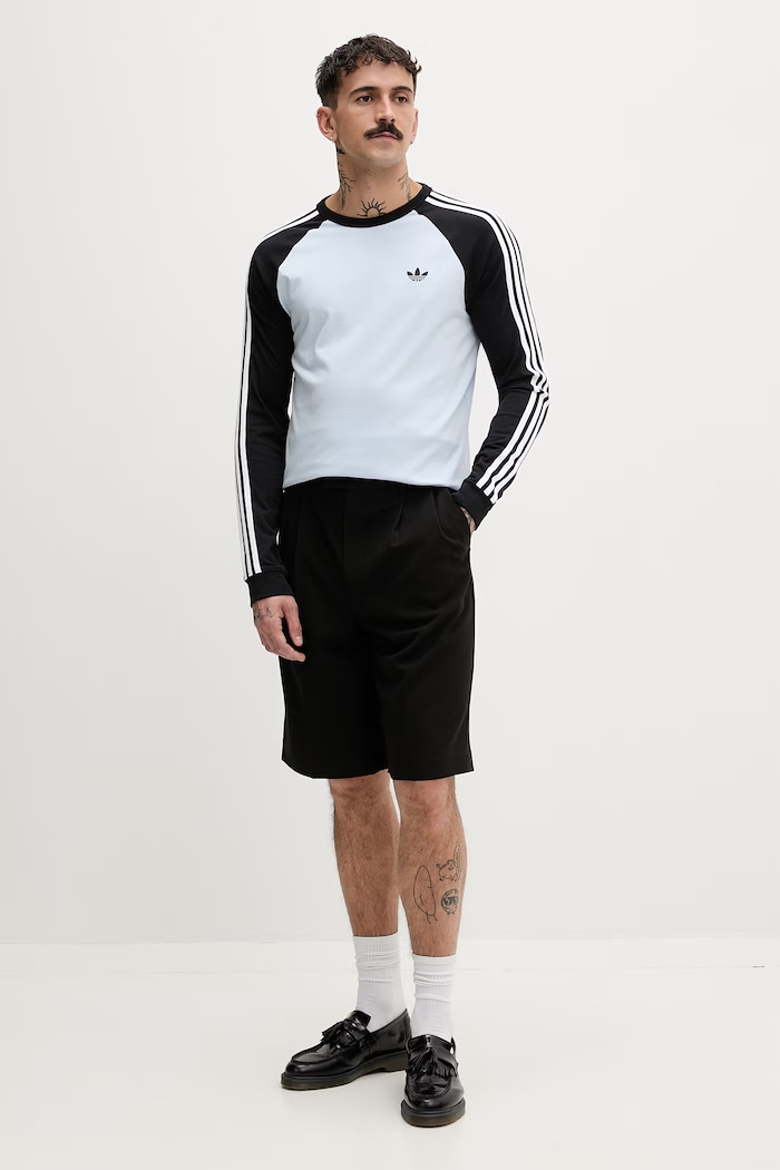 adidas Originals tričko s dlhým rukávom pánske bavlnené KE2424 modrá SS26