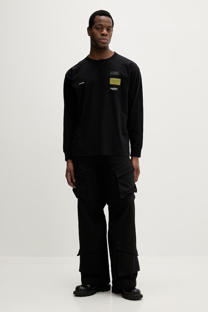 MM6 Maison Margiela longsleeve bawełniany SH0NH0023.M20170.900 czarny SS26