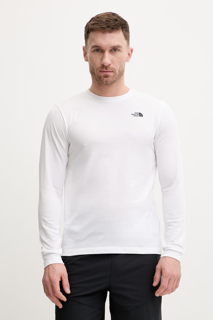 Tričko s dlhým rukávom The North Face Simple Dome jednofarebný biela NF0A8EU3FN41