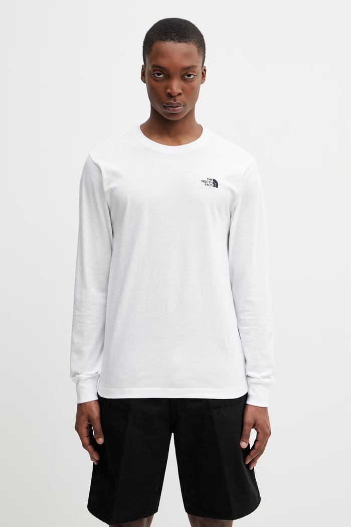 The North Face longsleeve shirt Simple Dome plain white NF0A8EU3FN41