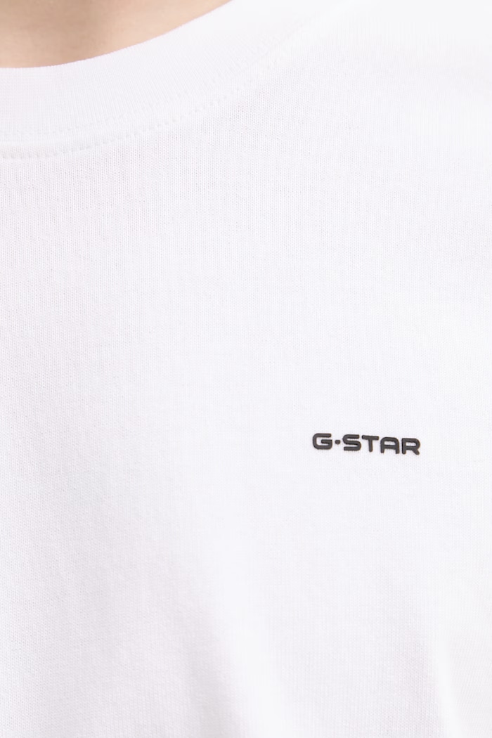 Bavlnené tričko s dlhým rukávom G-Star Heavy jersey oversized D28608.D709 biela