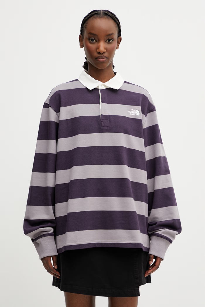 The North Face longsleeve din bumbac violet NF0A8GAWJZU1