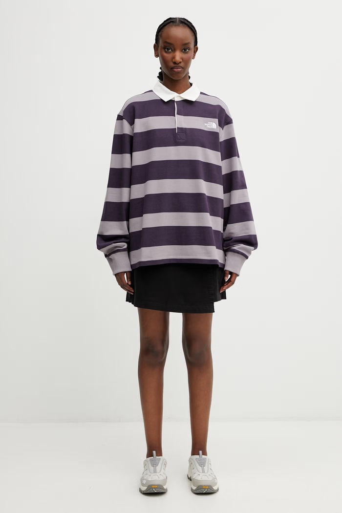 The North Face longsleeve din bumbac NF0A8GAWJZU1 violet