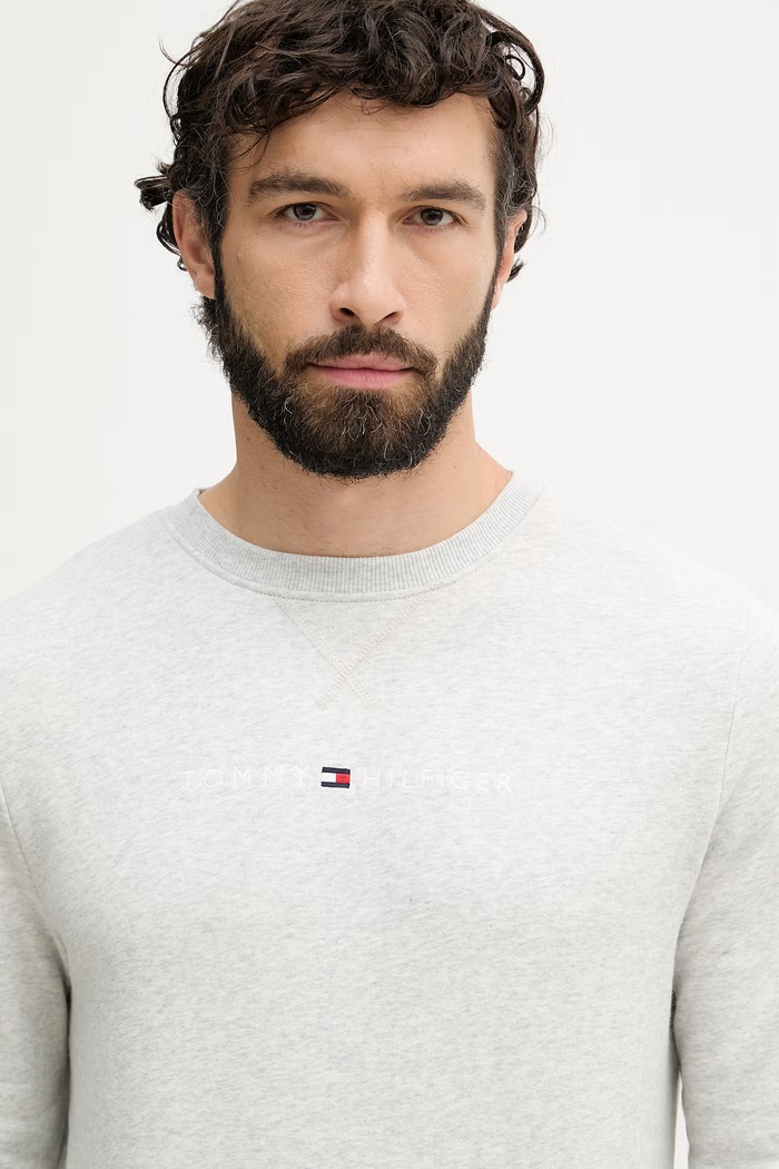 Tommy Hilfiger mikina pánska s bavlnou sivá UM0UM03666